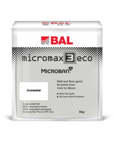 BAL Micromax3 Eco Wall & Floor Tile Grout 5kg - Gunmetal