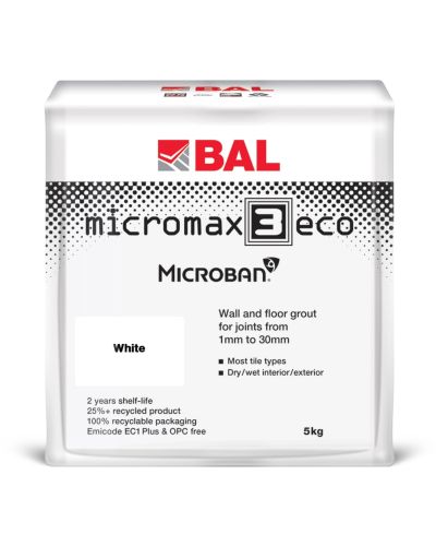 BAL Micromax3 Eco Wall & Floor Tile Grout 5kg - White