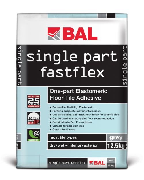 BAL Single Part Fastflex Floor Tile Adhesive - Grey 12.5kg