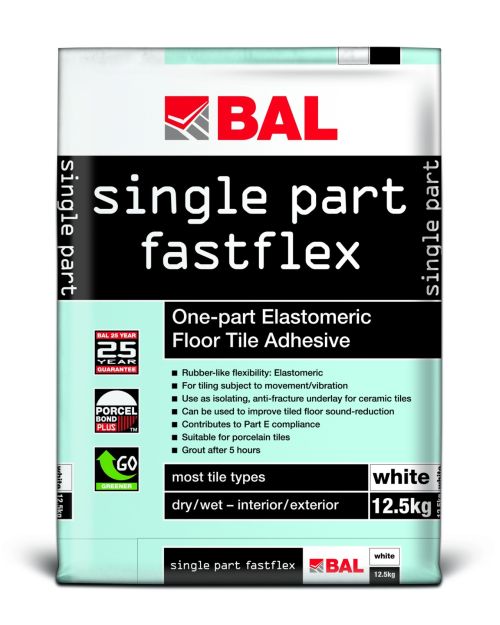 BAL Single Part Fastflex Floor Tile Adhesive - White 12.5kg