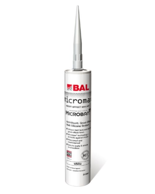 BAL Micromax Grout-Effect Silicone Sealant 310ml - White