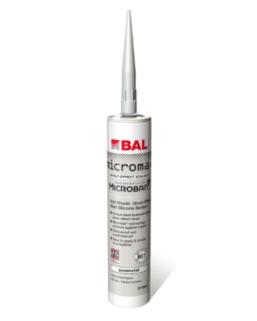 BAL Micromax Grout-Effect Silicone Sealant 310ml - Gunmetal