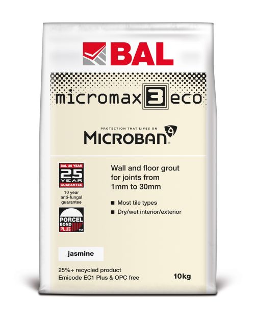 BAL Micromax3 Eco Wall & Floor Tile Grout - Jasmine, 10kg