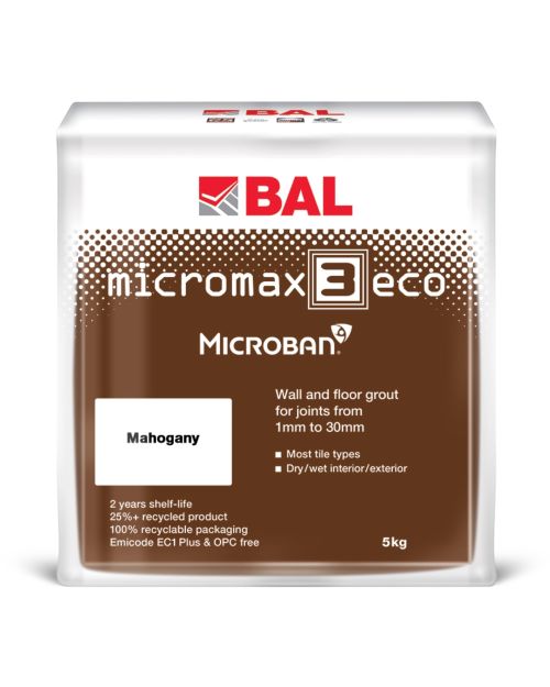 BAL Micromax3 Eco Wall & Floor Tile Grout 5kg - Mahogany