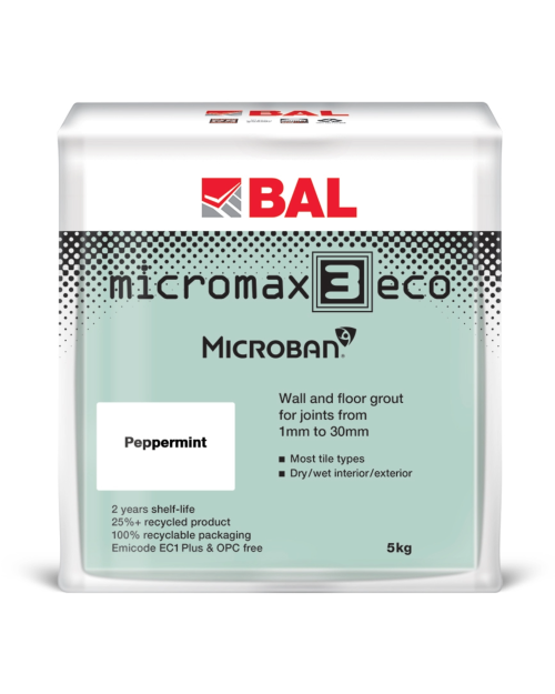 BAL Micromax3 Eco Wall & Floor Tile Grout - Peppermint, 5kg
