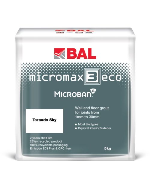 BAL Micromax3 Eco Wall & Floor Tile Grout 5kg - Tornado Sky