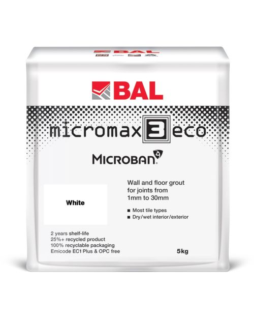 BAL Micromax3 Eco Wall & Floor Tile Grout 5kg - White