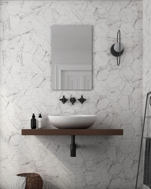 Blenheim Carrara Hexagon - 200 x 175mm