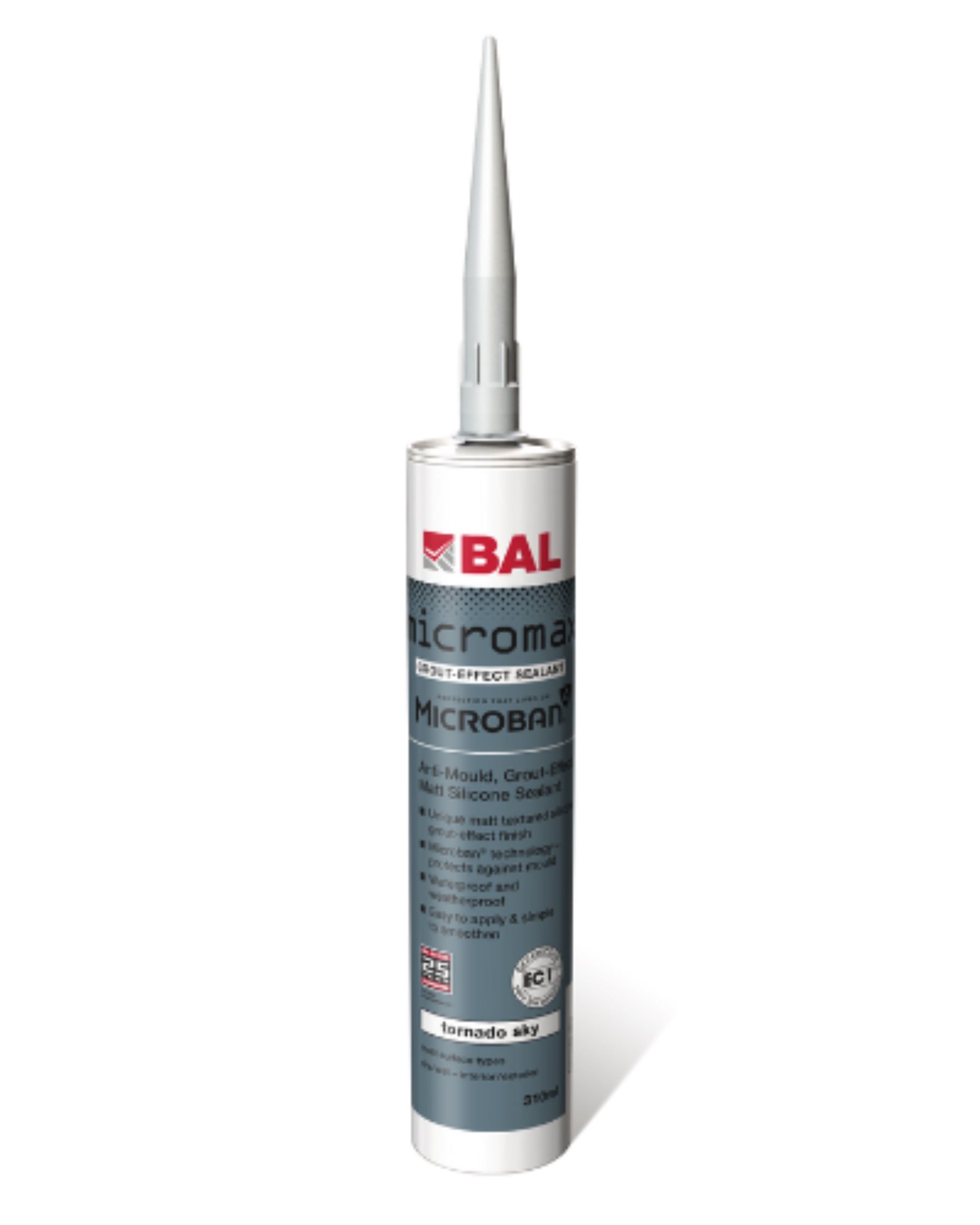 BAL Micromax Grout-Effect Silicone Sealant 310ml - Tornado Sky