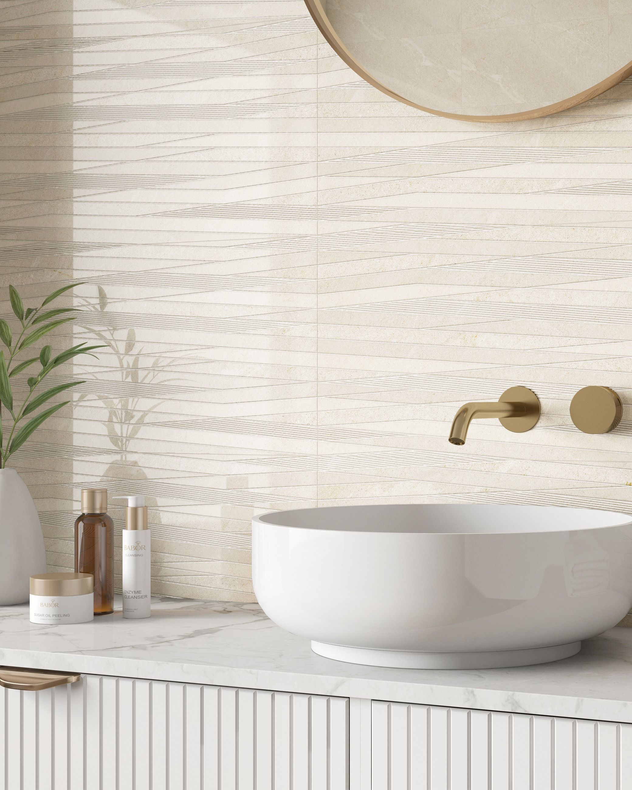 Tribeca Sand Lines Decor Gloss - 595 x 295mm