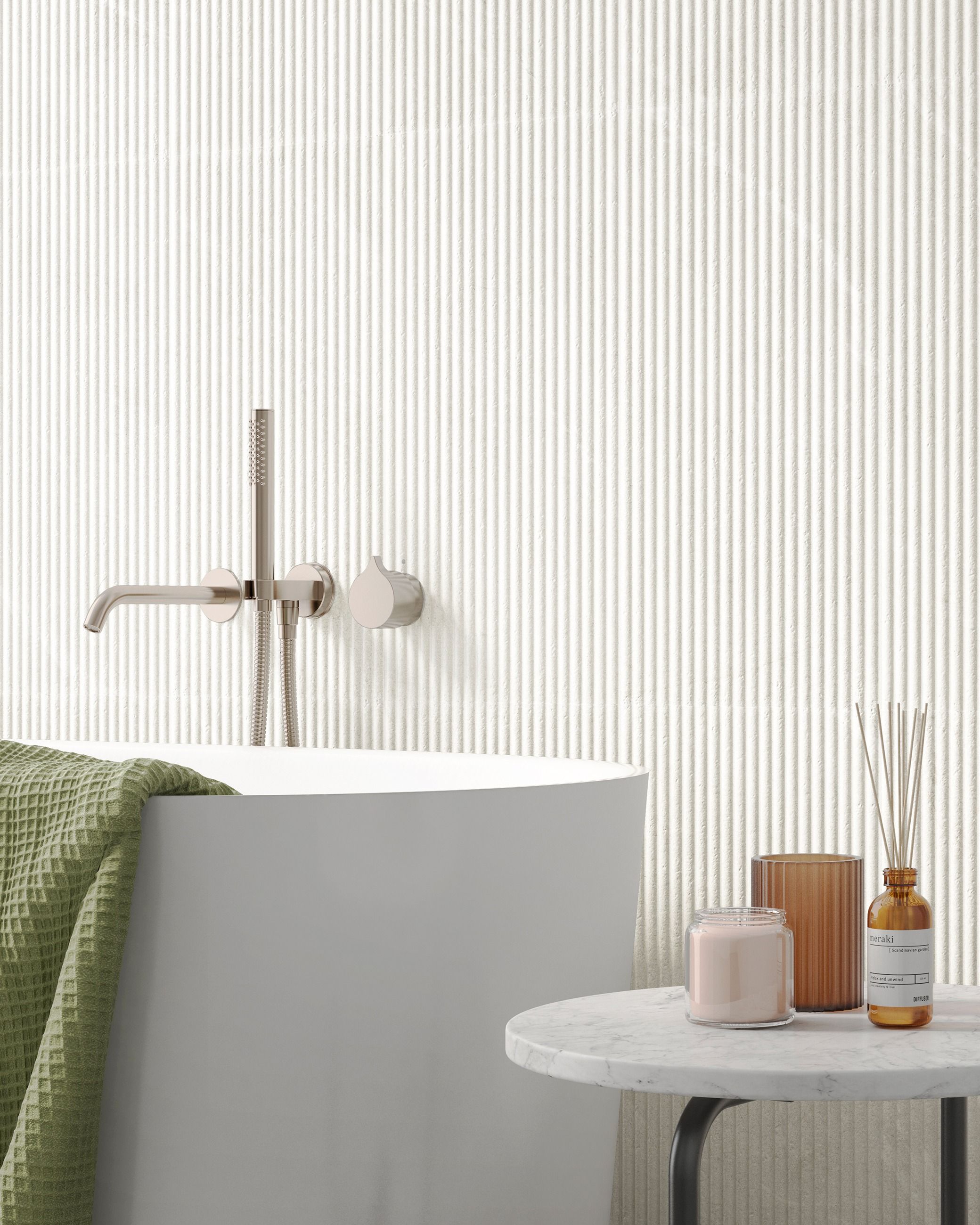 Tribeca White Ridge Decor Matt Porcelain - 595 x 295mm