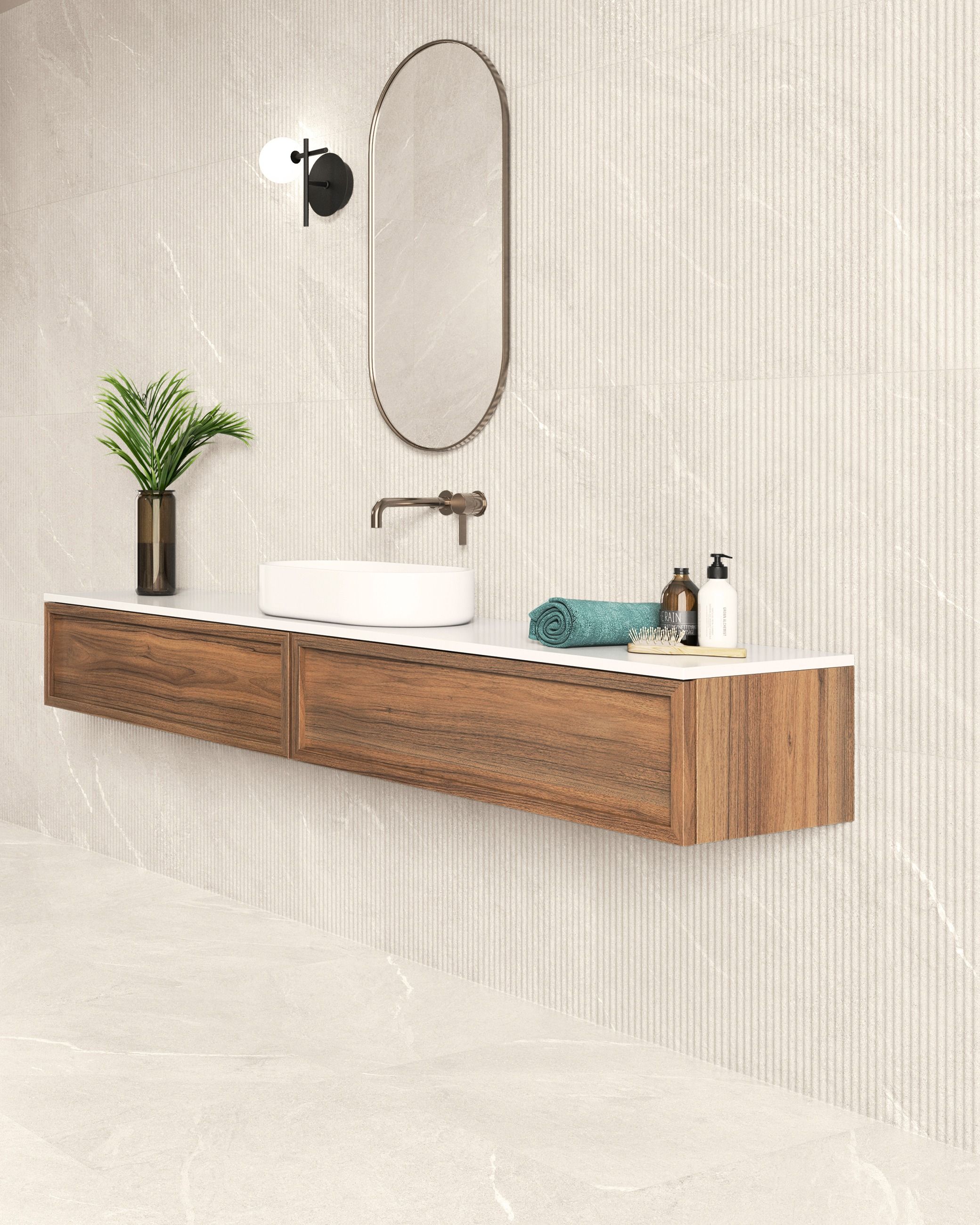 Tribeca Sand Ridge Decor Matt - 595 x 295mm
