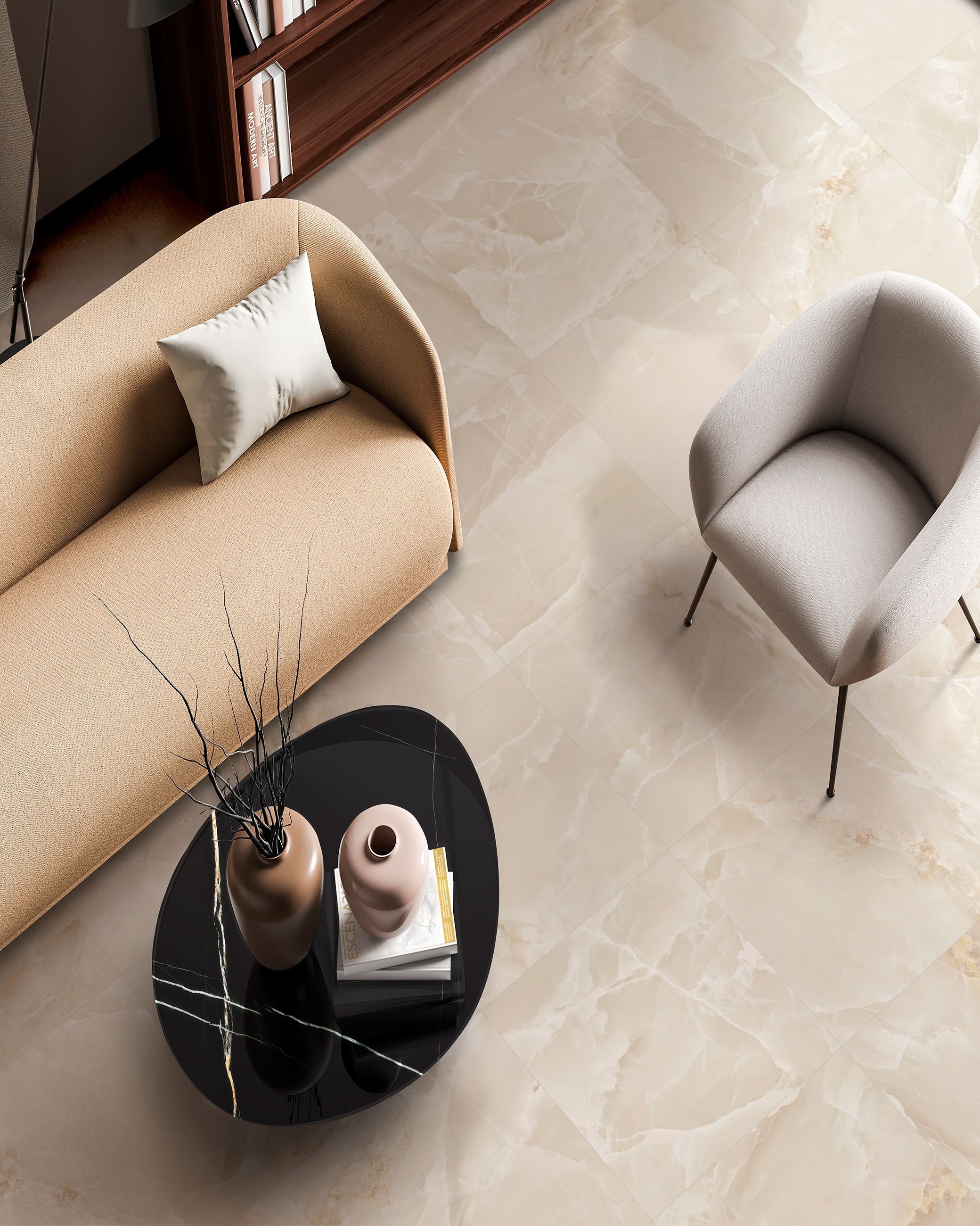 Cavella Onyx Ivory Floor - 595 x 595mm