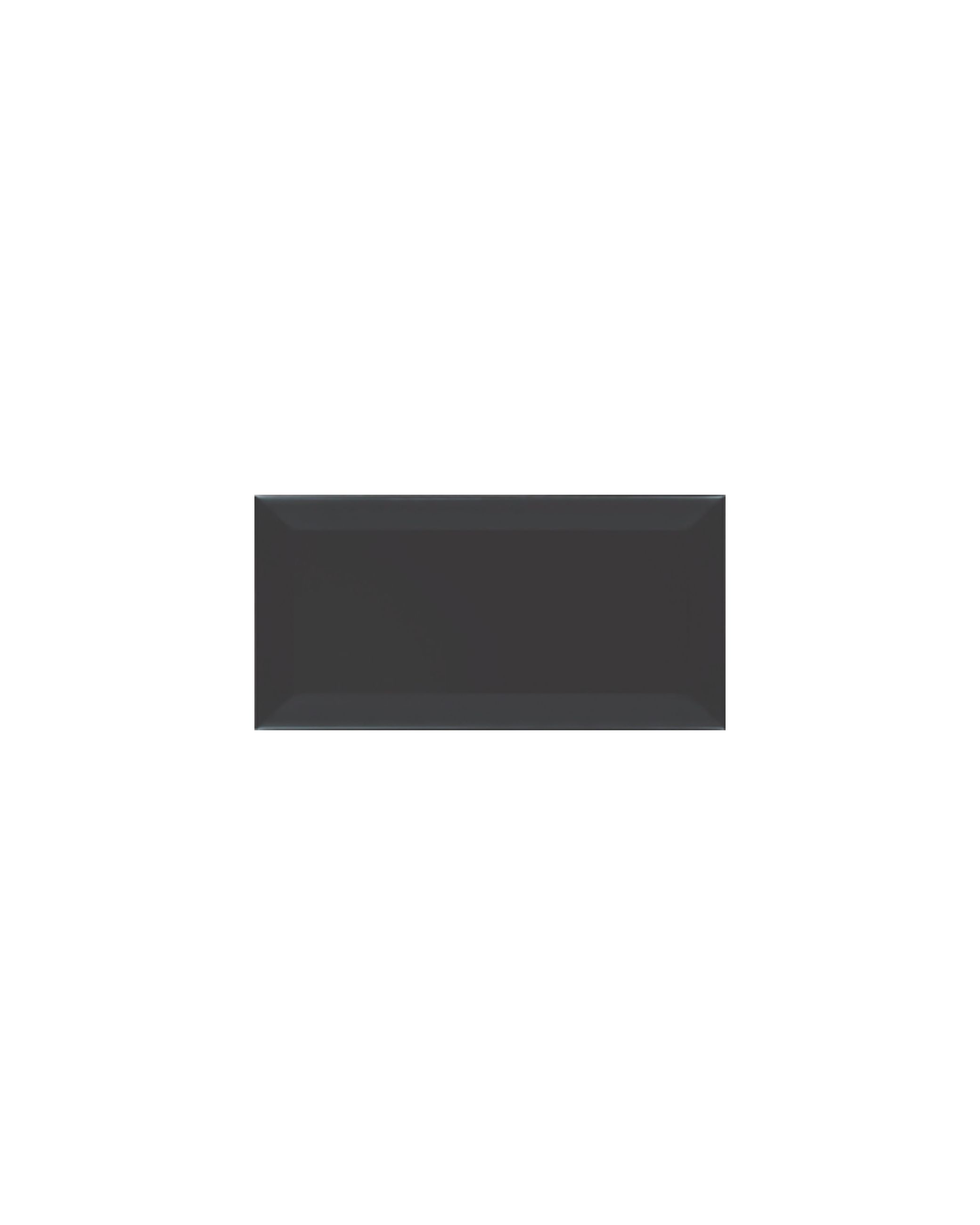 Metro Bevel Black Gloss - 200 x 100mm