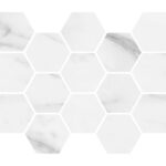 Marmola White Hexagon Mosaic 325 x 225mm